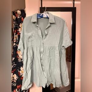 Talulah green linen tunic